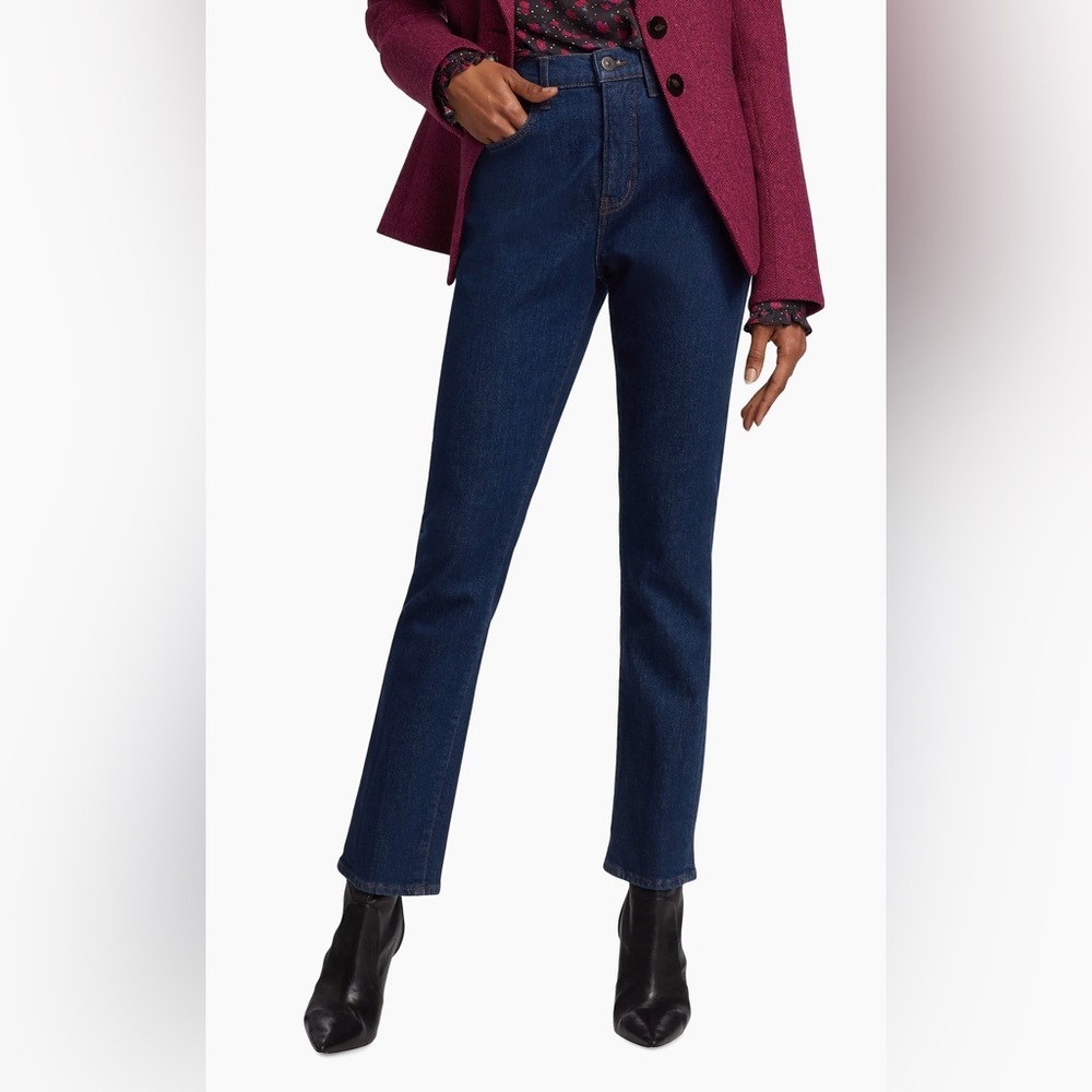 Veronica Beard Dark Denim Alenah Slim Straight High Rise Size 29 - Picture 3 of 10